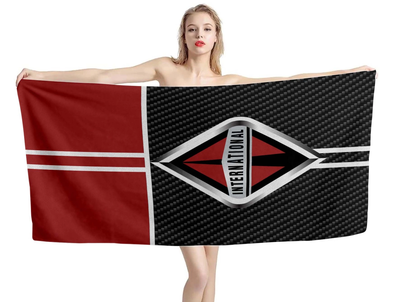 International Trucks Carbon Brown Beach Towel, INTTRUCK02