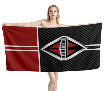 International Trucks Carbon Brown Beach Towel