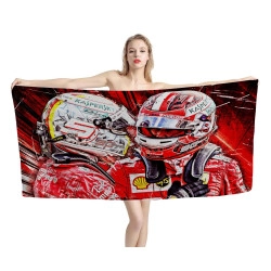 Sebastian Vettel and Charles Leclerc, Scuderia Ferrari Beach Towel