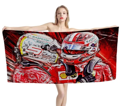 Sebastian Vettel and Charles Leclerc, Scuderia Ferrari Beach Towel