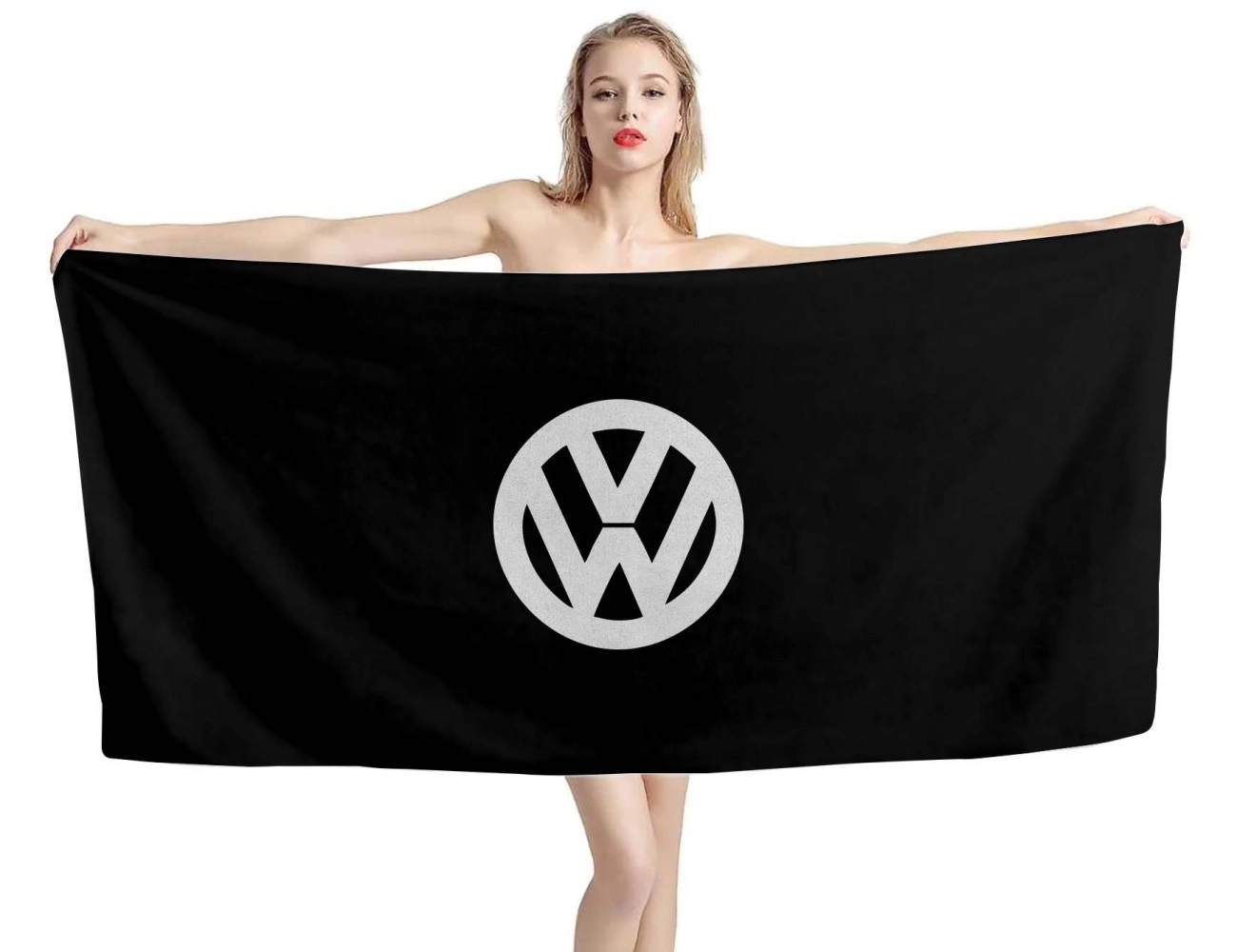 Volkswagen Black Beach Towel, VW001