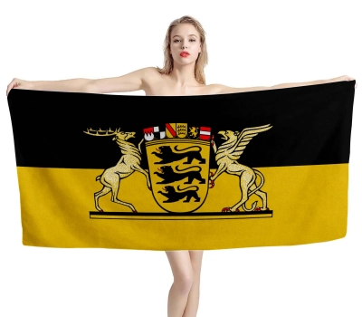 Baden-Württemberg state service flag with large coat of arms Beach Towel