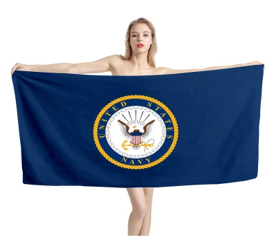 Heavy Duty Navy Naval Military Flag Beach Towel