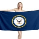 Heavy Duty Navy Naval Military Flag Beach Towel - Image 1