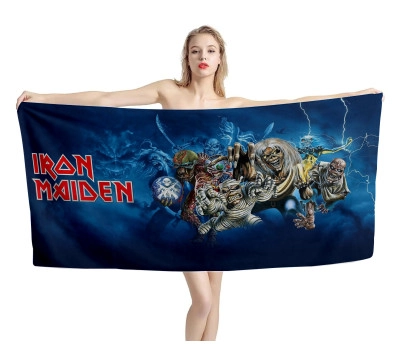 Iron Maiden Blue Beach Towel