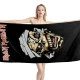 Iron Maiden Logo Black Beach Towel - Image 1
