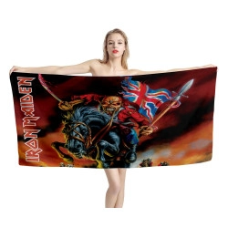 Iron Maiden The Trooper Great Britain Flag Beach Towel