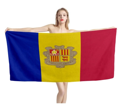 Andorra National Flag Beach Towel