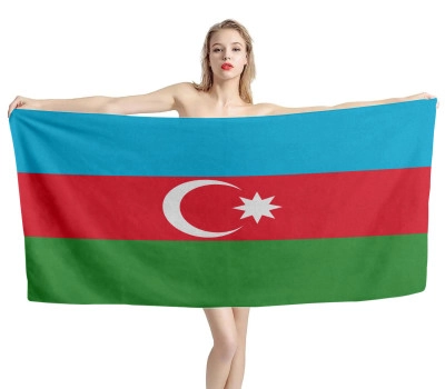 Azerbaijan Flag Beach Towel