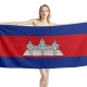 Cambodia Flag Beach Towel - Image 1