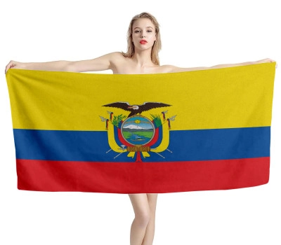 Ecuador Flag Beach Towel
