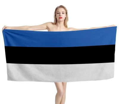 Estonia Flag Beach Towel