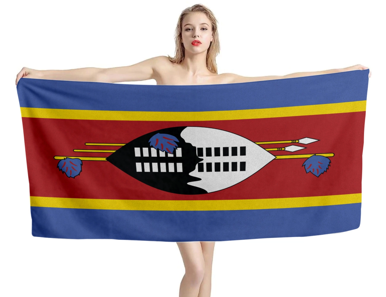 Eswatini Flag Beach Towel