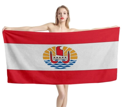 French Polynesia Flag Beach Towel