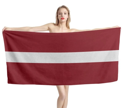 Latvia Flag Beach Towel