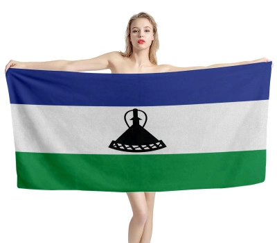 Lesotho Flag Beach Towel