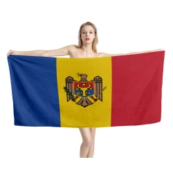 Moldova Flag Beach Towel