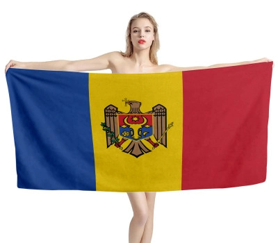 Moldova Flag Beach Towel