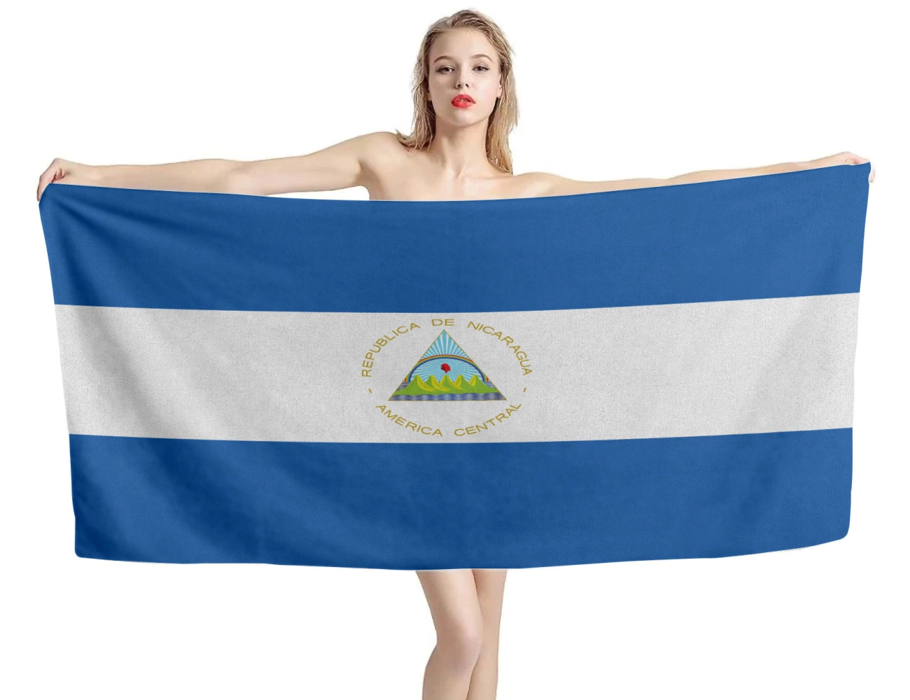 Nicaragua Flag Beach Towel