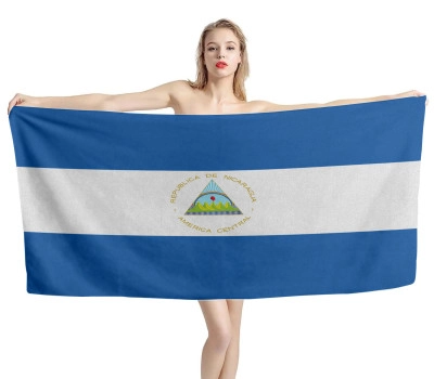 Nicaragua Flag Beach Towel