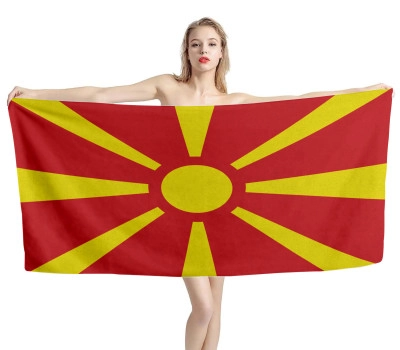 North Macedonia Flag Beach Towel