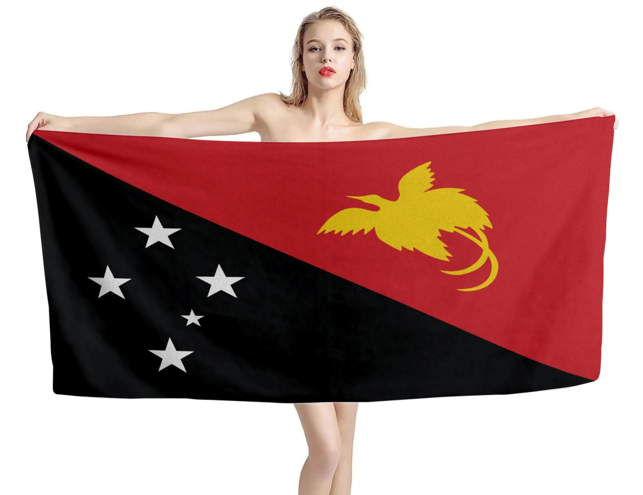 Papua New Guinea Flag Beach Towel