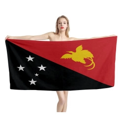Papua New Guinea Flag Beach Towel