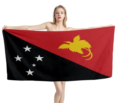 Papua New Guinea Flag Beach Towel