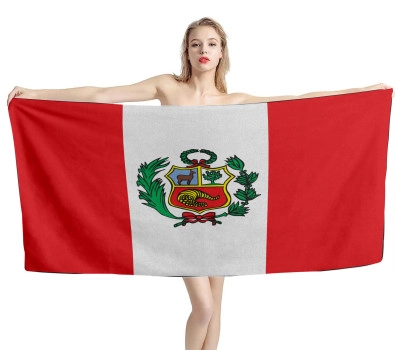 Peru Flag Beach Towel