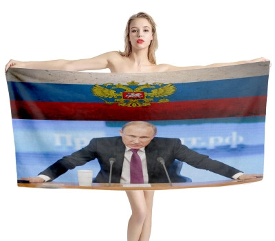 Putin Russia President Flag Beach Towel