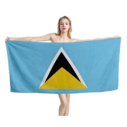 Saint Lucia Flag Beach Towel