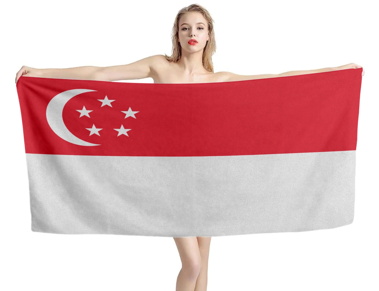 Singapore Flag Beach Towel