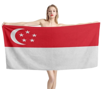 Singapore Flag Beach Towel