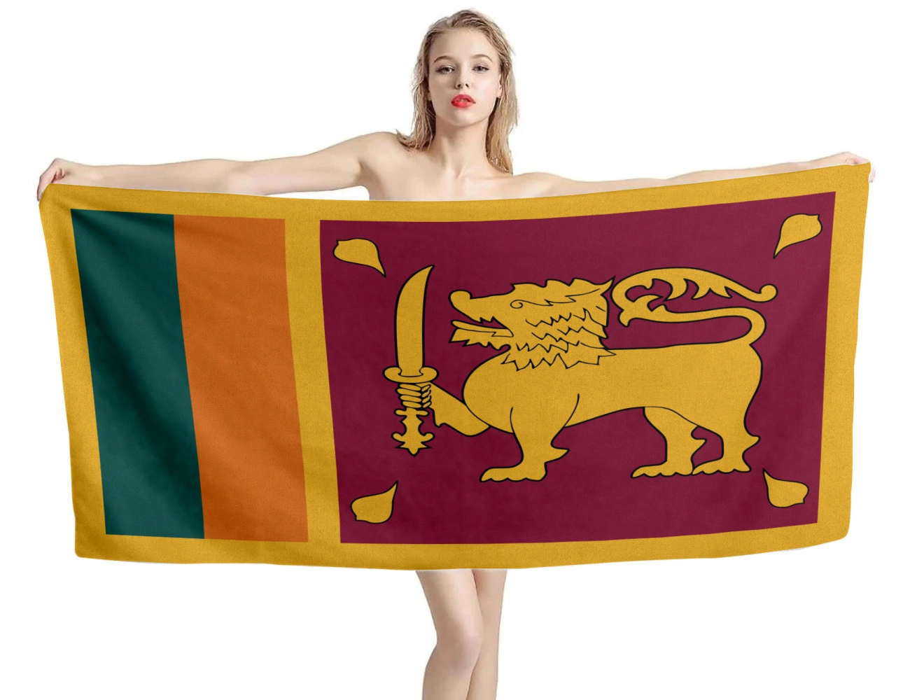 Sri Lanka Flag Beach Towel