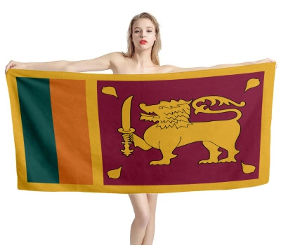 Sri Lanka Flag Beach Towel