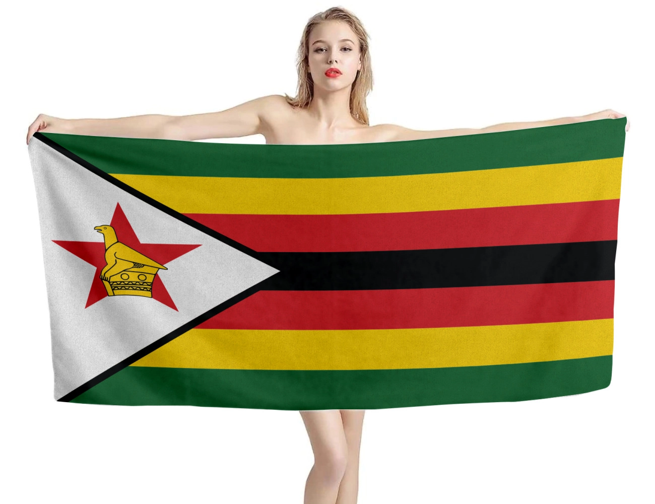 Zimbabwe Flag Beach Towel