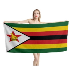 Zimbabwe Flag Beach Towel