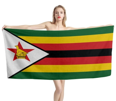 Zimbabwe Flag Beach Towel