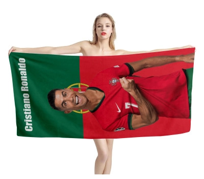 Cristiano Ronaldo Portugal Football Team Beach Towel