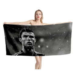 Cristiano Ronaldo Soccer Icon Beach Towel