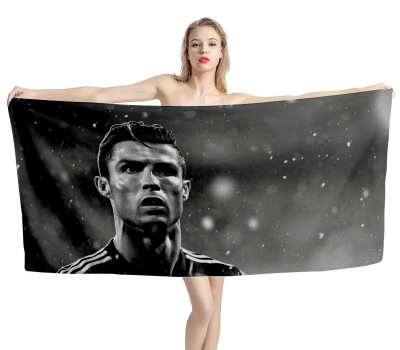 Cristiano Ronaldo Soccer Icon Beach Towel