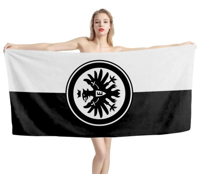 Eintracht Frankfurt Black White Beach Towel