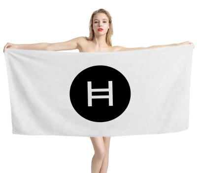 Hedera (HBAR) White Beach Towel