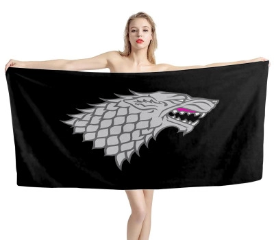 House Stark, Game of Thrones Black Beach Towel