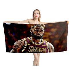 King LeBron James LA Lakers Beach Towel