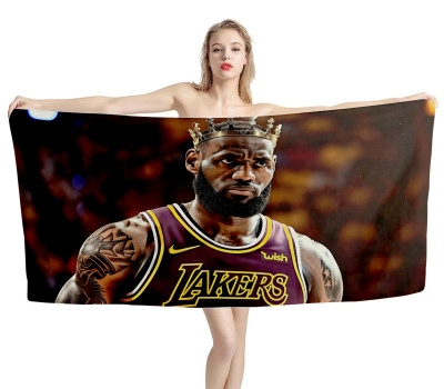King LeBron James LA Lakers Beach Towel