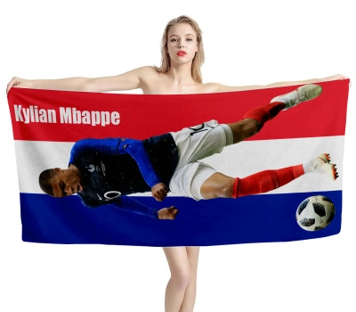 Kylian Mbappé France Beach Towel 