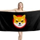 Shiba Inu (SHIB) Black Beach Towel - Image 1