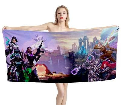 Valorant x League Of Legends Game Beach Towel