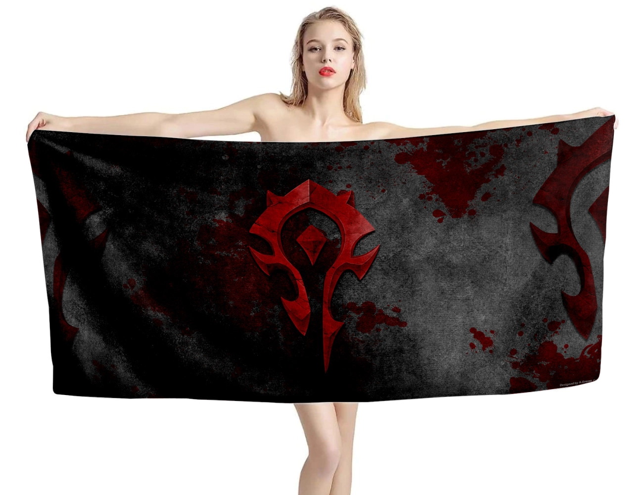World Of Warcraft ORC Logo Beach Towel, WOW--TOWEL-2